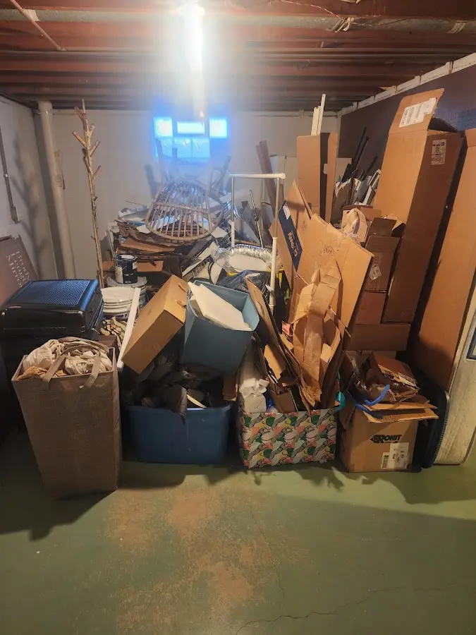 Roll-off dumpster container at job site for 8 Yard Dumpster Rental in Dent